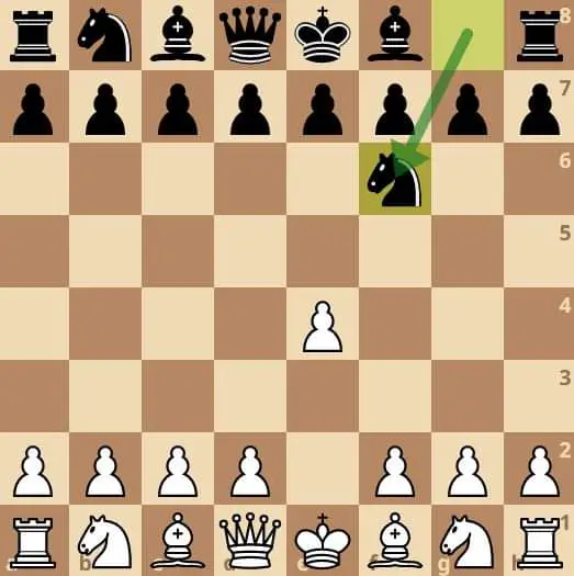 Alekhine defense in an online chessboard. 