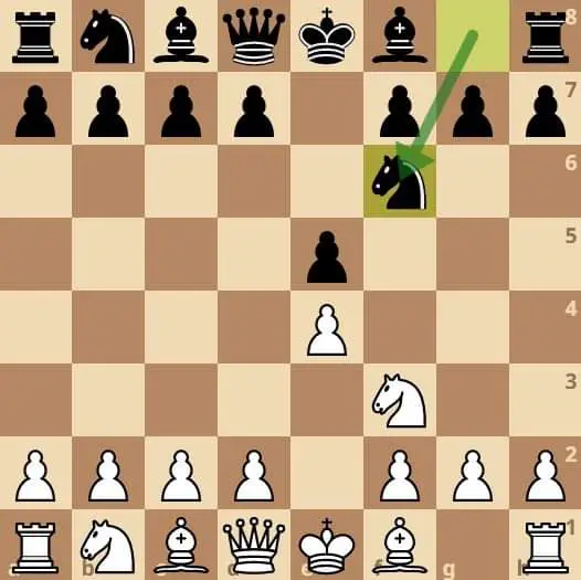 Petroff/petrov defense in an online chessboard. 