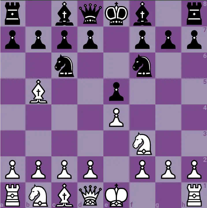 Berlin defense in an online chessboard. 